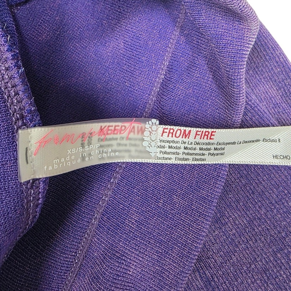 Free People Movement Good Karma Leggings Purple Acid Wash Ribbed XS/S - Picture 4 of 9